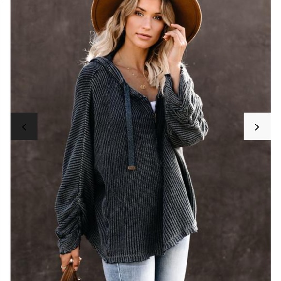 Vici Tops - Charcoal Hoodie Vici Tops - Charcoal Hoodie